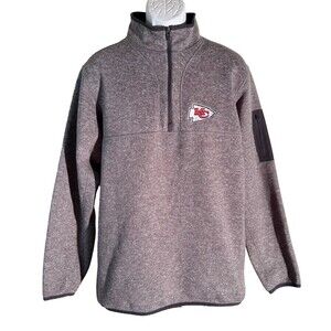 Antigua Kansas City Chiefs Long Sleeve 1/2‎ Zip Fleece Gray XL
